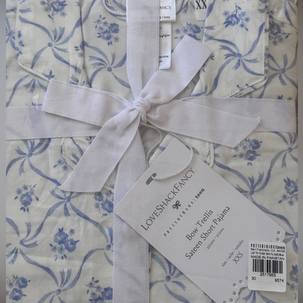 LoveShackFancy x Pottery Barn Teen Floral Trellis Sateen Pajamas Set NWT - Picture 7 of 8